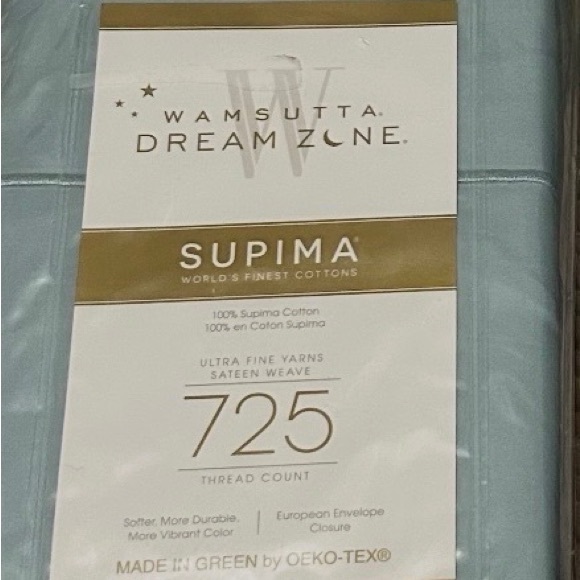 Wamsutta Dream Zone Supima Cotton 2 King European Pillowcases - Aqua Blue